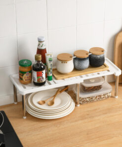 Alternative view of Kitchen Cabinet Storage Shelf Home Retractable Stackable Spice Rack Fit