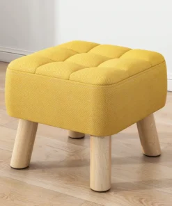 Living Room Chairs Vanity Stool Wooden Yellow
