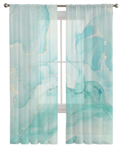 Alternative view of Marble Gradient Solid Color Living Room Tulle Curtains