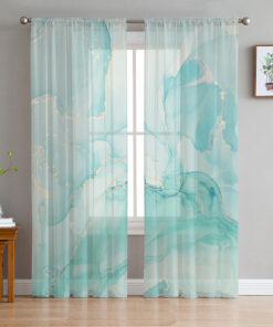 Marble Gradient Solid Color Living Room Tulle Curtains