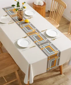 Modern Concise Style Pattern Waterproof Rectangular Polyester Tablecloth