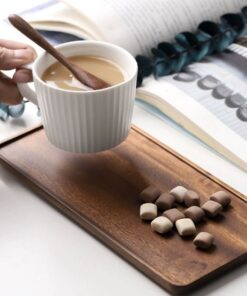 Natural Wooden Tray Rectangular Plate Fruit Snacks Food Storage Trays