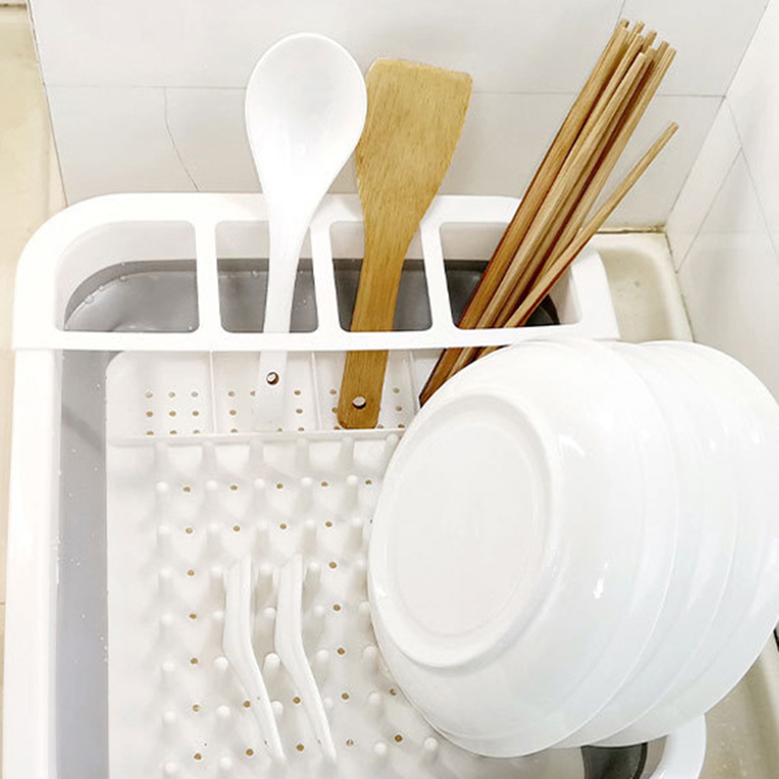 New Foldable Dish Rack Kitchen Drainer Tool - Image 4
