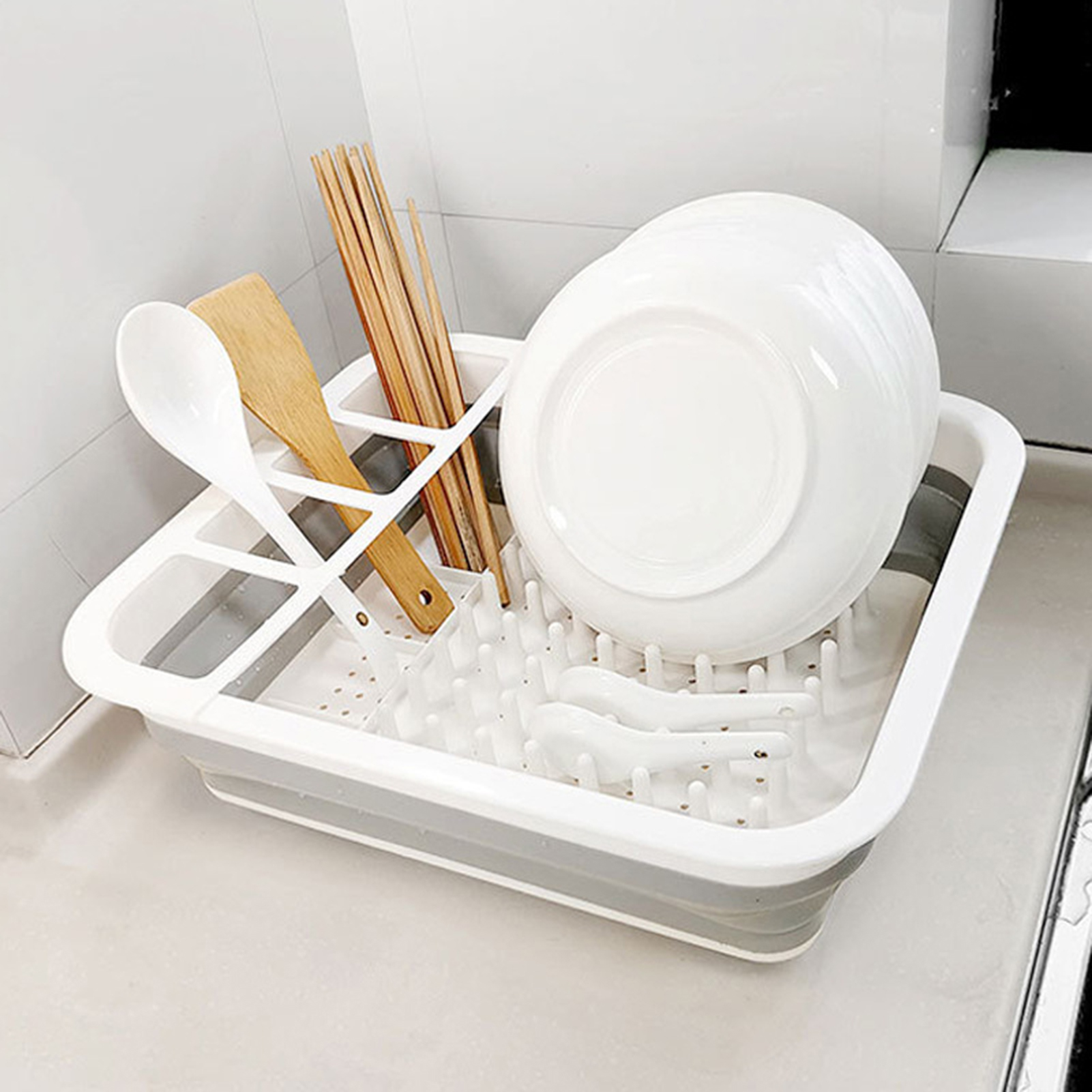 New Foldable Dish Rack Kitchen Drainer Tool