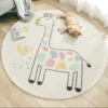 Nordic Round Carpets Giraffe Thick Mat Rugs 80cm
