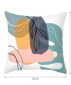 Alternative view of 2PCS Nordic Style Abstract Geometric Flower Pillowcase