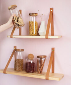 Nordic Wooden Wall Shelf Living Room Space Saving Storage Shelf