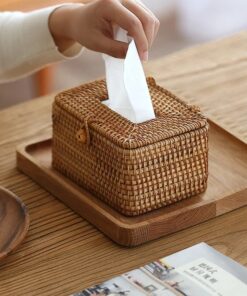 Rattan Tissue Box Simple Hand Woven Napkin Holder