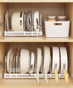 Alternative view of Retractable Countertop Pot Cover Rack Bracket