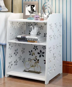 Bedside Table Storage Cabinet Organizer Shelving Rack