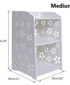 Alternative view of Bedside Table Storage Cabinet Organizer Shelving Rack