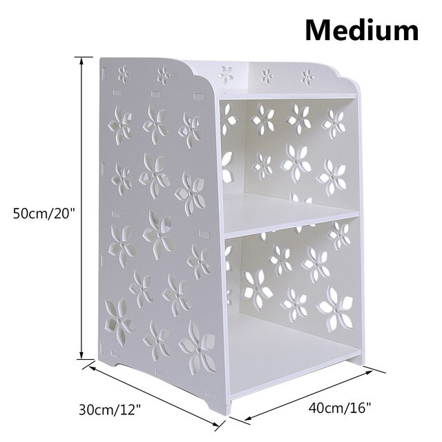 Bedside Table Storage Cabinet Organizer Shelving Rack - Image 2