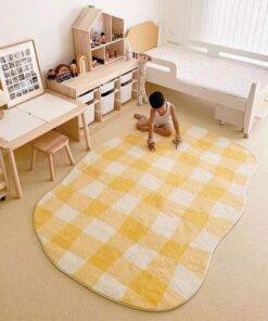 Irregular Yellow Rug for Home Decoration