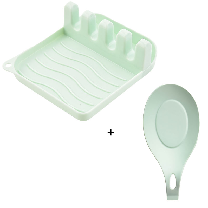 2-Pack Multifunctional Cutlery Spoon Holder with Drip Pad - Image 2