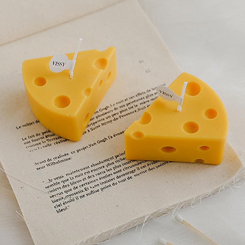 2PCS Kawaii Cheese Scented Aromatic Candle Creative Decorative - Image 2