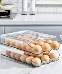 Kitchen Drawer Egg Storage Box Stackable Rolling Egg Boxes