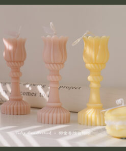 Alternative view of 3PCS Handmade Tulip Candle Holder Shape Aroma Scented Home Decoration Candle