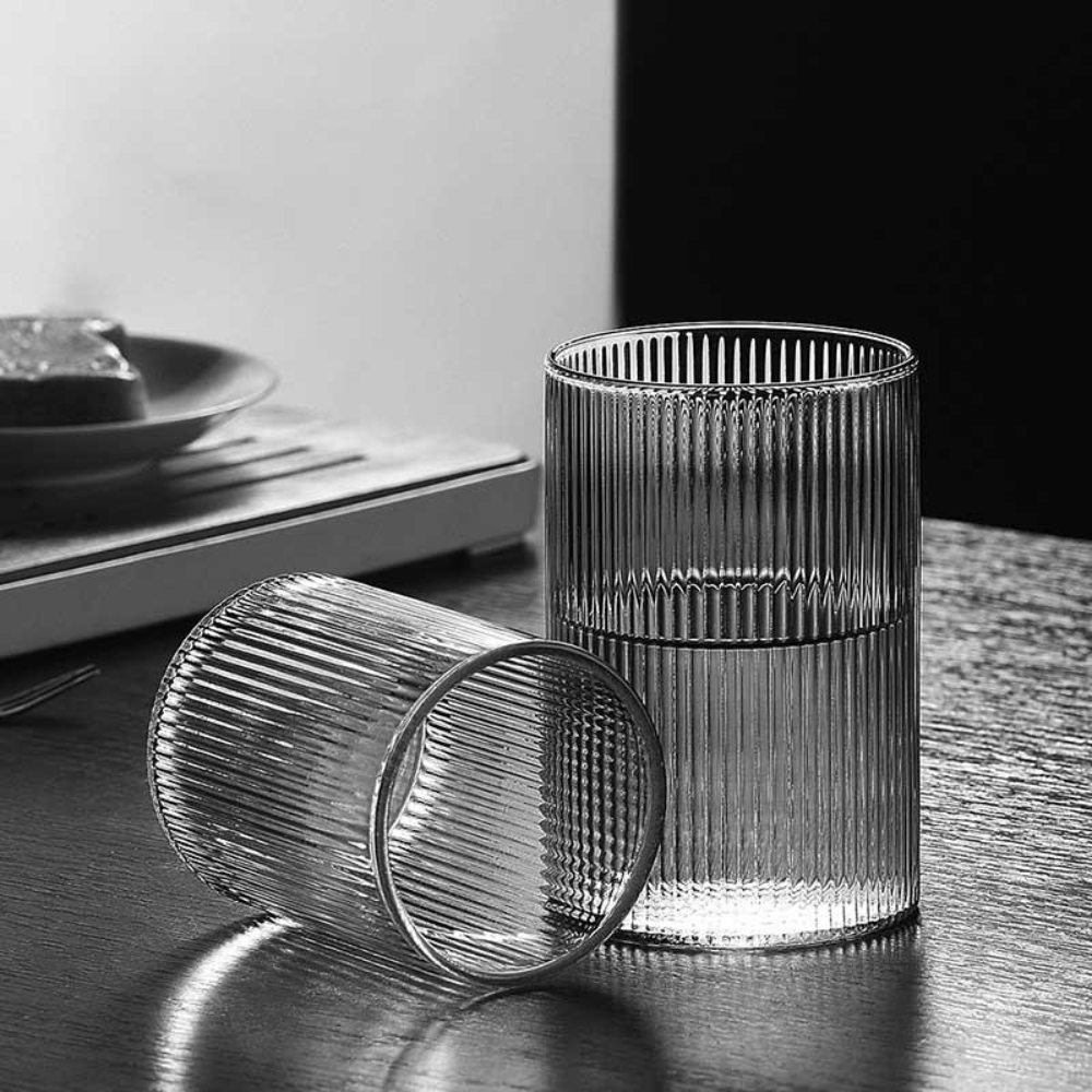 Japanese Striped Heat-Resistant Glass Transparent Water Cup - Image 6