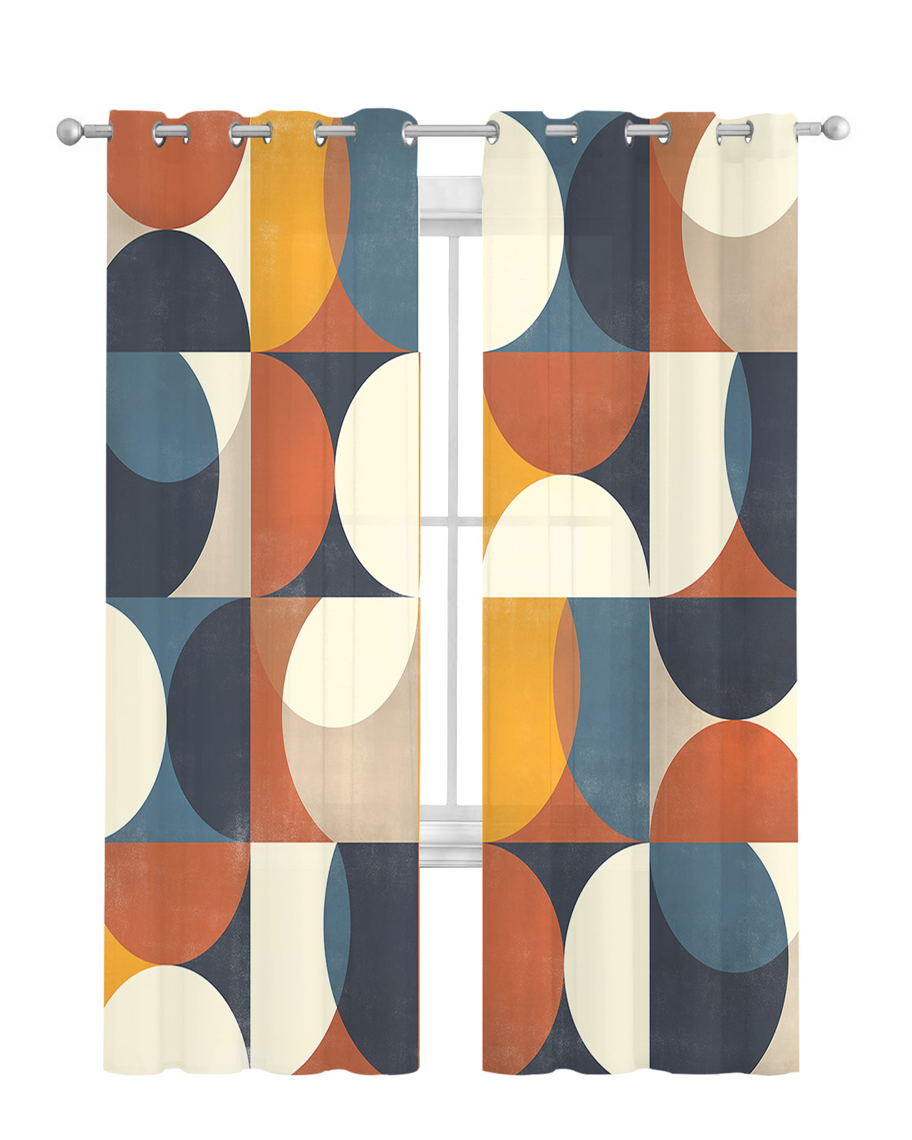 Scandinavian Medieval Geometry Tulle Curtains - Image 2