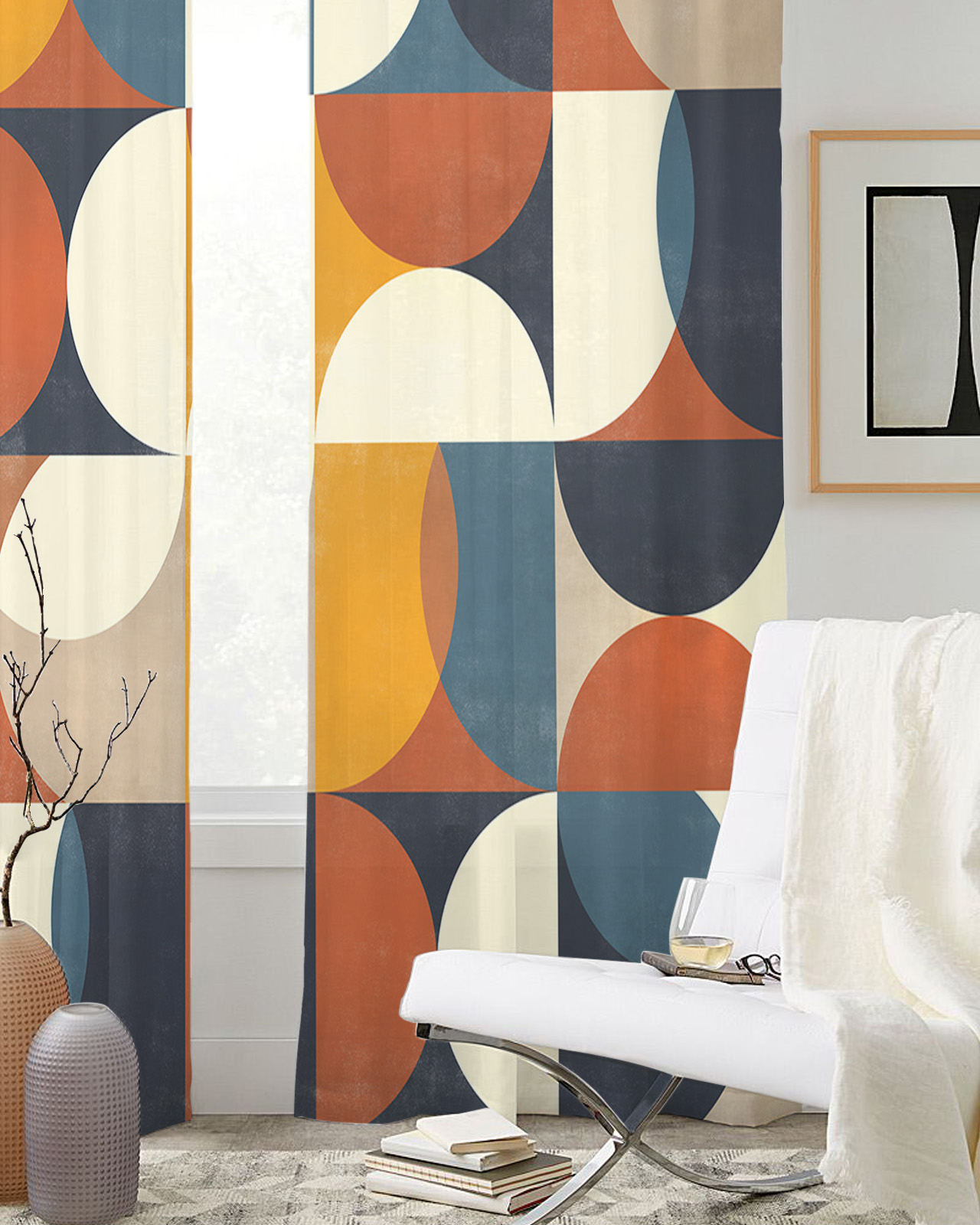 Scandinavian Medieval Geometry Tulle Curtains - Image 3