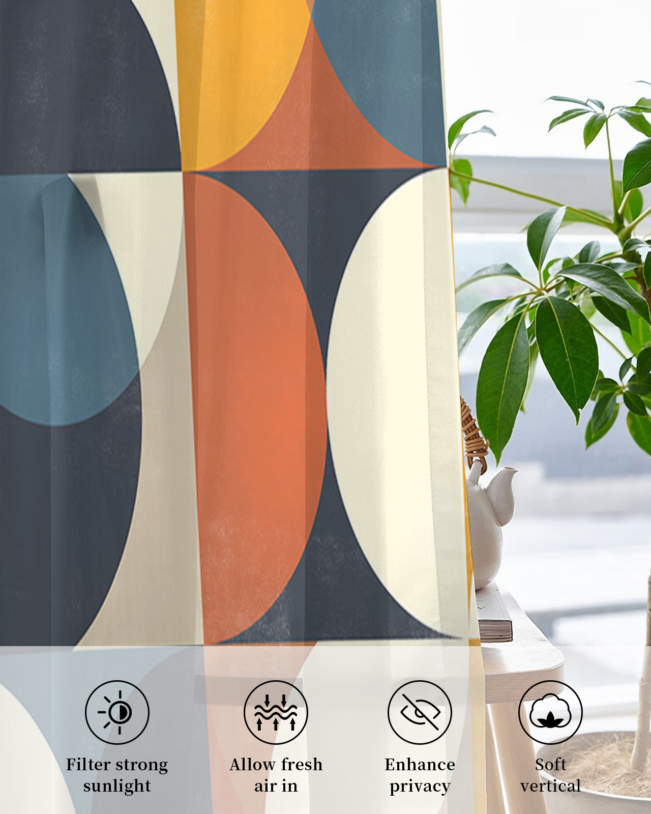 Scandinavian Medieval Geometry Tulle Curtains - Image 4