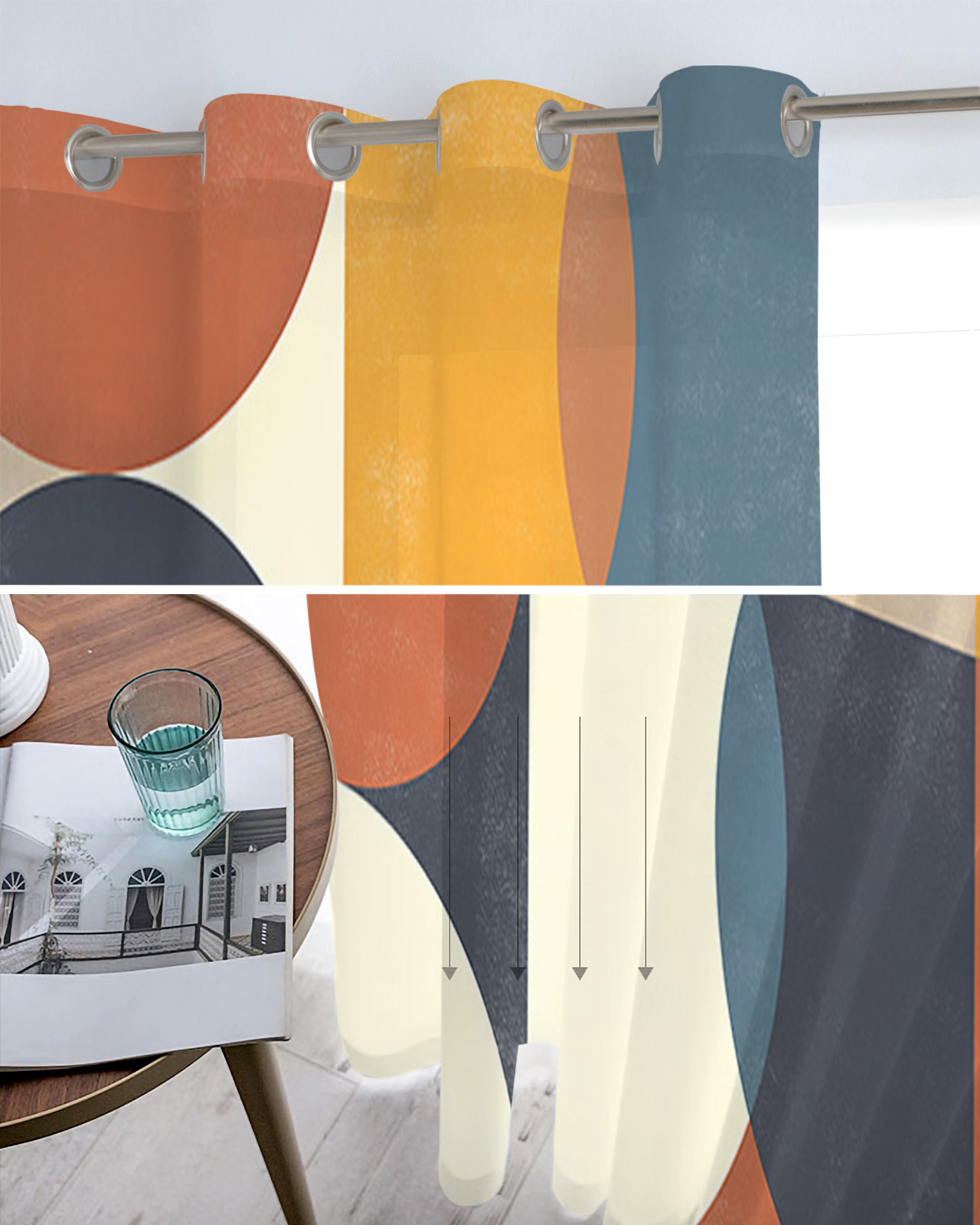 Scandinavian Medieval Geometry Tulle Curtains - Image 5