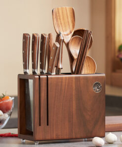 Solid Wood Knife Holder Chopstick Barrel Integrated Household Storage Rack