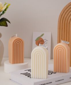 3PCS Art Geometric Rainbow Scented Soy Wax Candle Home Decorative