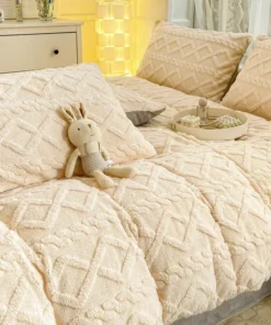 Alternative view of Taffel Velvet Duvet Cover for Winter Super Warm Soft Solid Color Comforter Cover