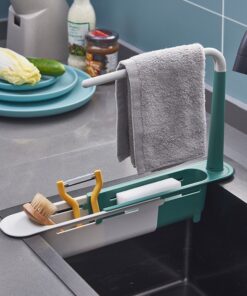 Kitchen Sink Soap Organizer Accessories, Green