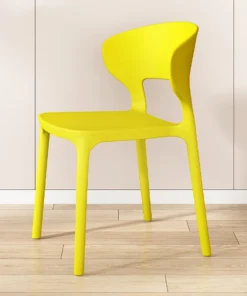Unique Comfortable Dining Plastic Chairs Yellow