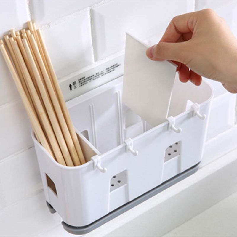 Wall Mounted Cutlery Drainer Rack with Drip Tray - Image 3