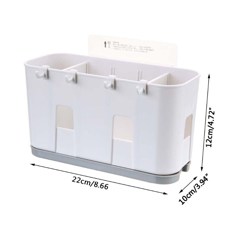 Wall Mounted Cutlery Drainer Rack with Drip Tray - Image 6