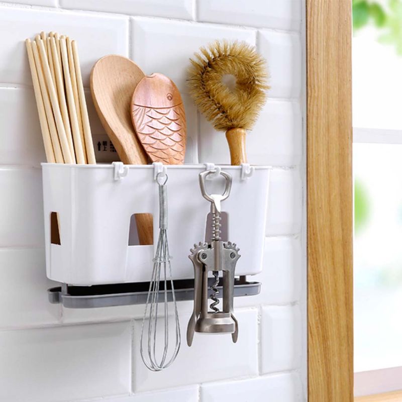 Wall Mounted Cutlery Drainer Rack with Drip Tray