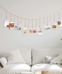 Wooden Beads Photo Display Garland Wall Hanging