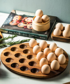 Alternative view of Wooden Egg Storage Box Eggs Tray Home Storage Rack