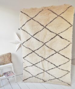 Moroccan White Beni Ouirain Rug, Vintage,Moroccan Carpet