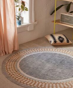 Alternative view of Round Rug 4X4 Feet Size, Cotton Rug, Office Rug, Floor Rug, Kitchen Rug