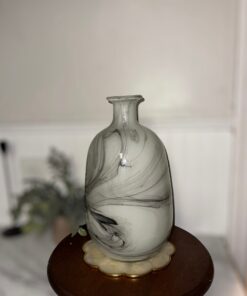 Vintage vase Black and White art glass Vase Maximalist