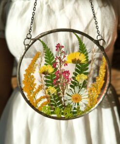 Alternative view of Pressed Flower Suncatcher, Original Artwork - Real Pressed Wildflower In Frame