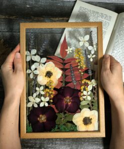 Alternative view of Botanical Art In Wooden Frame, Large Pressed Flower Frame
