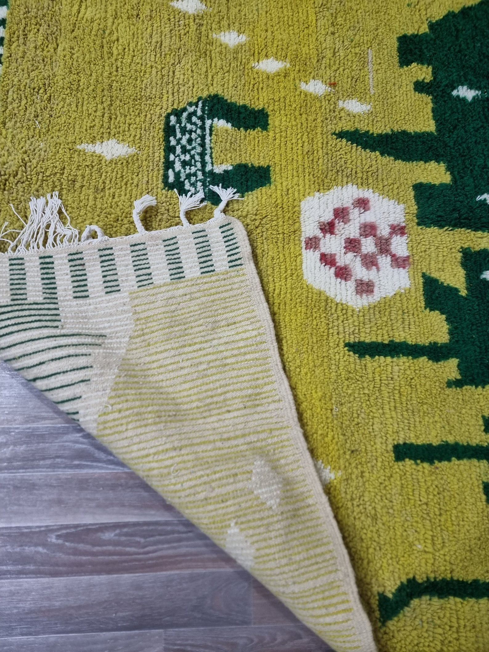 Artistic Wool Rug,Handmade Moroccan Rug,green Moroccan rug, Custom Moroccan Berber rug,Custom green rug, Handmade Rug For Your Living Room - Image 2