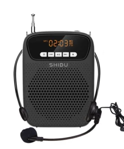 15W Rechargeable Portable Bluetooth Voice Amplifier for Teacher Wired Microphone FM Radio AUX Audio Recording Speaker S278