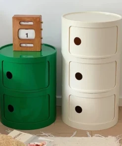 Alternative view of Round Storage Multi-cabinet Color Multi-layer Small Cabinet Snack Cabinet Bedroom Room Locker Bedside Table Living Room Cabinets