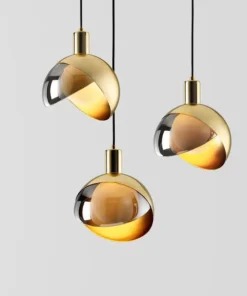 Modern Round Ball Glass Chandelier LED Lighting Bedroom Bedside Creative Lamp Kitchen Dining Room Decorative Lighting Fixture