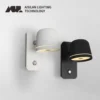 Aisilan LED Bedside Dimmable Wall Lamp with touch On/Off Switch 3-CCT Rotation hotel bed room Wall Sconce Decoration Fixture