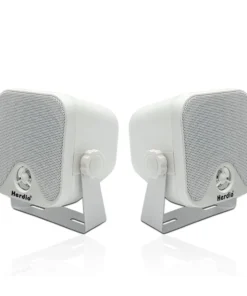 Herdio 4 Inch Heavy Duty Waterproof Boat Marine Box Outdoor Speakers Surface Mounted For Skid Steer ATV UTV RZR Golf Cart 2Pcs