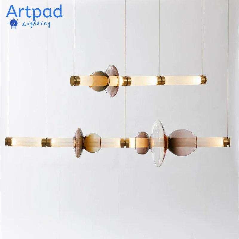 Nordic Glass Lampshade Pendant Lights Restaurant Kitchen Living Room Glass LED Lamps Ceiling Suspension Lamp Decor Chandelier