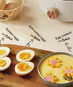 Alternative view of 350W Egg Cooker Multifunctional Breakfast Machine Food Heater 304 Stainless Steel Egg Steamer Home Double Layer Electric Steamer