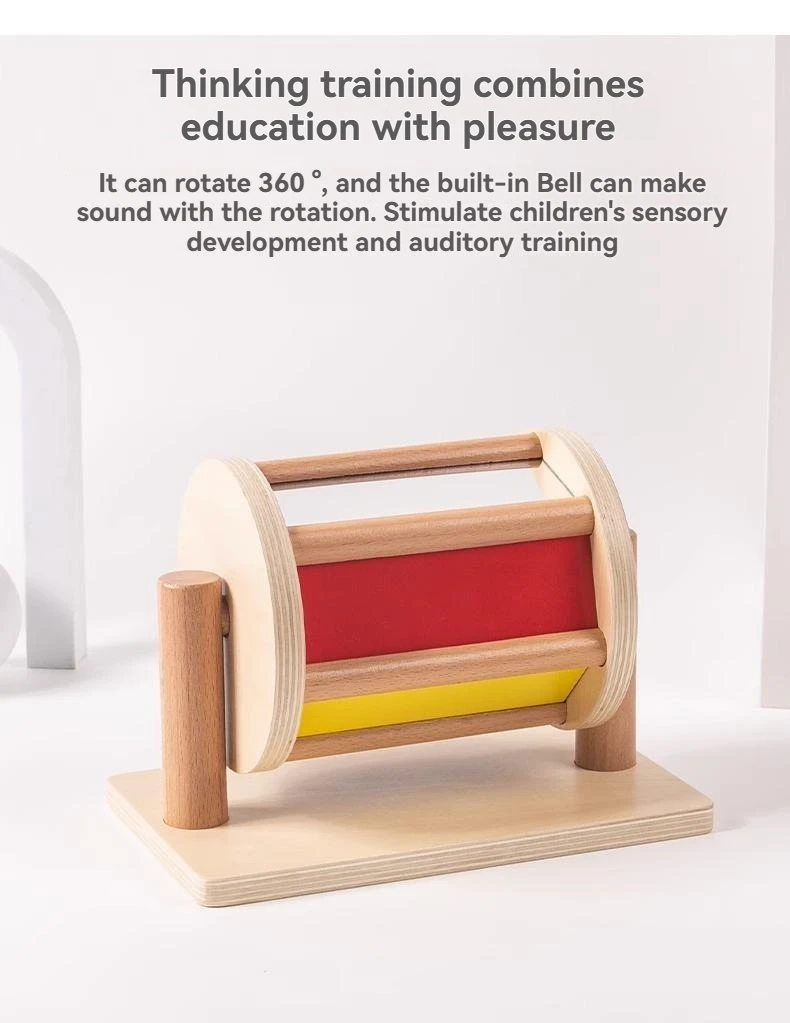 Montessori Teaching Aids, Spning Drum Rotating Rainbow, Baby Intelligence, Baby Children's Toys, Early Education Montessori Toy - Image 7